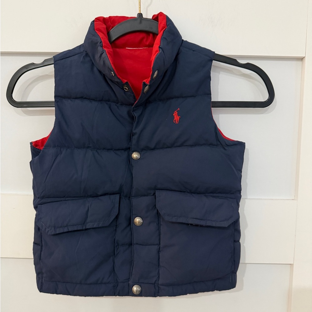 Polo by Ralph Lauren Kids Navy and Red Vest Reversible see measurements